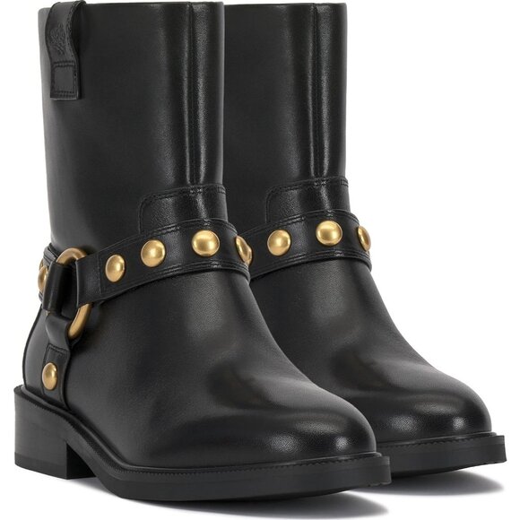 🆕Vince Camuto Women's Black Imported Western Pointy Toe Mid Calf Chunky Boot - Picture 9 of 9